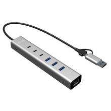 I-TEC USB-C/USB-A Metal HUB 6 port CAHUBMETAL6LANPD