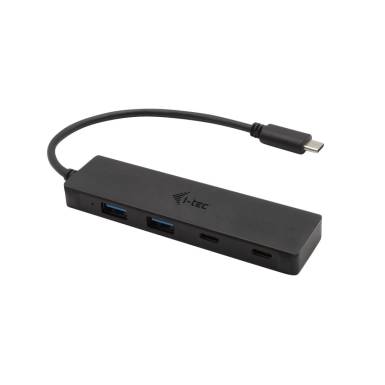 I-TEC 4-port USB-C Metal 2xUSB 3.0+2xUSB-C Hub Black C31HUBMETAL2A2C