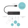 I-TEC 4-port USB-C Metal 2xUSB 3.0+2xUSB-C Hub Black C31HUBMETAL2A2C