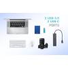 I-TEC 4-port USB-C Metal 2xUSB 3.0+2xUSB-C Hub Black C31HUBMETAL2A2C