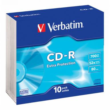 Verbatim DataLife CD-R 80 52x slim tok 10db/cs (10-es címke) 43415 Verbatim DataLife CD-R 80 52x slim tok 10db/cs (10-es címke) 43415