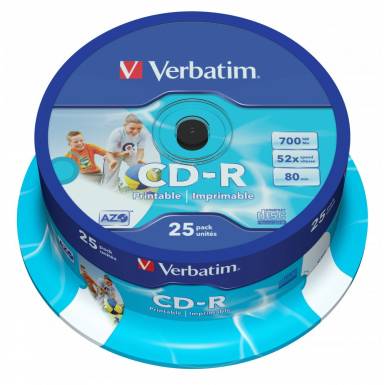 Verbatim CD-R 80 52x 25db/henger (25-ös címke) 43439 Verbatim CD-R 80 52x 25db/henger (25-ös címke) 43439
