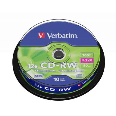 Verbatim CD-RW 80 8-12x 10db/henger (10-ös címke) 43480 Verbatim CD-RW 80 8-12x 10db/henger (10-ös címke) 43480