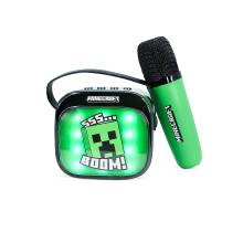 OTL Technologies Minecraft PopSing LED Light-Up Bluetooth Karaoke Speaker & Microphone Green MC1447