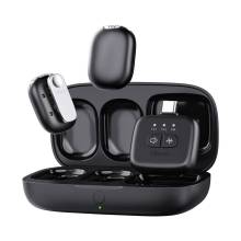 Ulanzi A30 vezet&eacute;k n&eacute;lk&uuml;li Mini lavalier mikrofon 2 mikrofon &eacute;s 1 vevő usb-c lighting Black UL-A014GBB1