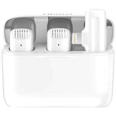 Ulanzi J12 vezet&eacute;k n&eacute;lk&uuml;li Lavalier mikrofon 2 mikrofon &eacute;s 1 vevő lighting csatlakoz&aacute;s White UL-3097
