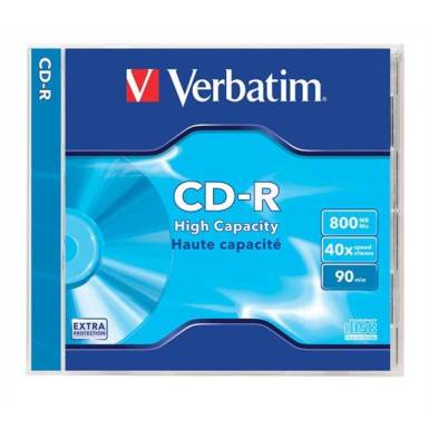 Verbatim CD-R 90 40x Normál tok 1db-os (1-es címke) 43428 Verbatim CD-R 90 40x Normál tok 1db-os (1-es címke) 43428