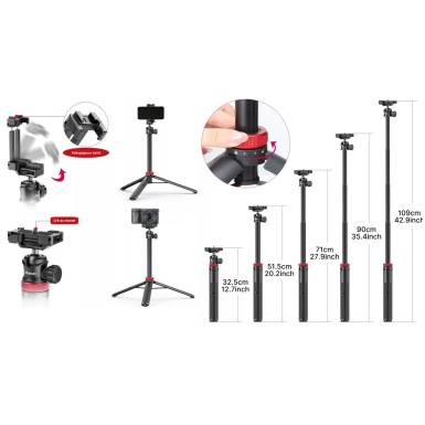 Ulanzi MT-44 selfie &aacute;llv&aacute;ny, monopod, telefontart&oacute; adapter UL-2502