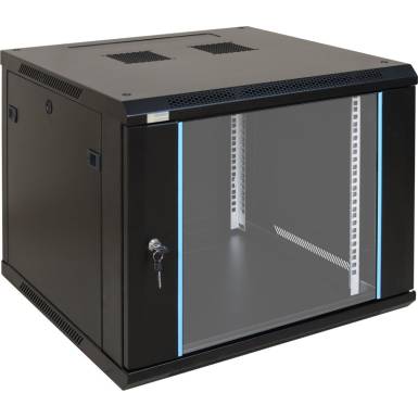 19" 9U 600x600 fali rack szekrény; lapraszerelt; fekete RWA966 19" 9U 600x600 fali rack szekrény; lapraszerelt; fekete RWA966