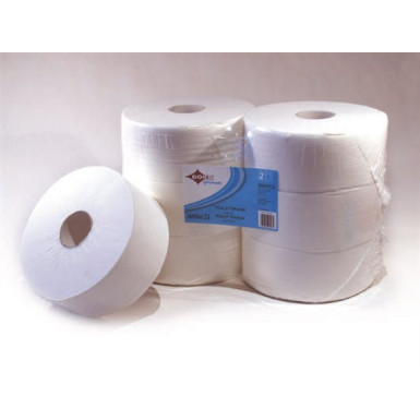 Toalettpapír, 2 rétegű, 200 m, 23 cm átmérő, "Jumbo", optimum fehér