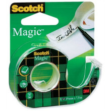 Ragasztószalag, adagolón, kézi, 19 mm x 7,5 m, 3M SCOTCH "Magic Tape 810"