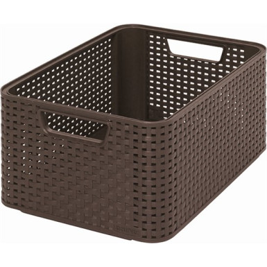 Rattan hatású kosár, 18l, sötétbarna, CURVER