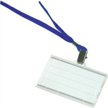 Azonosítókártya tartó, kék nyakba akasztóval, 88x54 mm, műanyag, DONAU