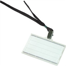 Azonosítókártya tartó, fekete nyakba akasztóval, 88x54 mm, műanyag, DONAU