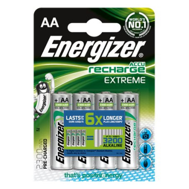 Tölthető elem, AA ceruza, 4x2300 mAh, előtöltött, ENERGIZER "Extreme"