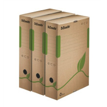 Archiváló doboz, A4, 80 mm, újrahasznosított karton, ESSELTE "Eco", barna