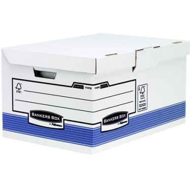 Csapófedeles archiváló konténer, "BANKERS BOX®  SYSTEM BY FELLOWES® ", kék