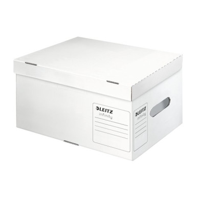 Archiváló konténer, újrahasznosított karton, LEITZ "Infinity", fehér