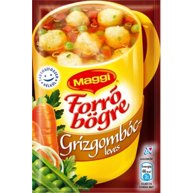 Instant leves, MAGGI "Forró Bögre", grízgombóc.
