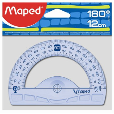 Szögmérő, műanyag, 180°, MAPED "Graphic"