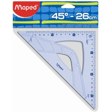 Háromszög vonalzó, műanyag, 45°, 26 cm, MAPED "Graphic"