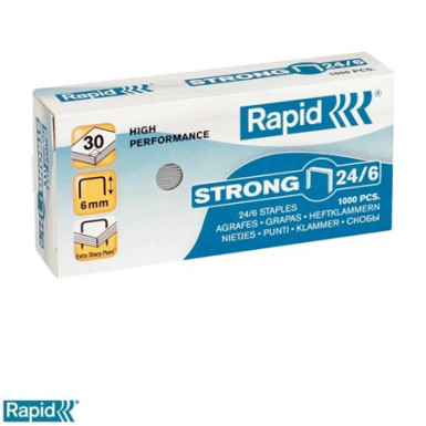 Tűzőkapocs, 24/6, horganyzott, RAPID "Strong"