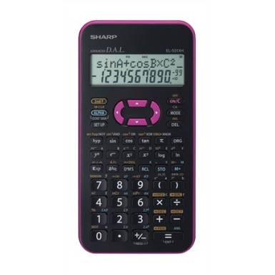 Számológép, tudományos, 272 funkció, SHARP "EL-531", pink