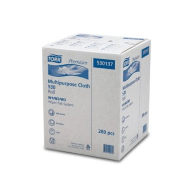 Törlőkendő, oldószeres tisztításhoz, TORK "Premium Multipurpose Cloth 530", fehér