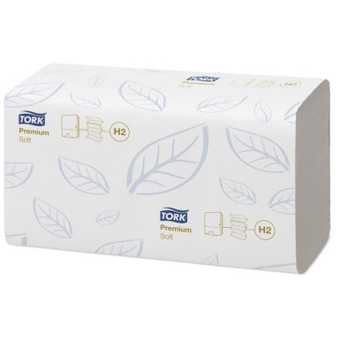 Kéztörlő, hajtogatott, H2 rendszer, TORK "Premium Interfolded", extra fehér