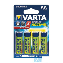 Tölthető elem, AA ceruza, 4x2100 mAh, előtöltött, VARTA "Longlife Accu"