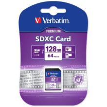 Memóriakártya, SDXC, 128GB, Class 10, VERBATIM