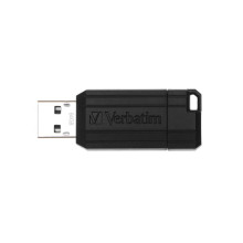Pendrive, 64GB, USB 2.0, 10/4MB/sec, VERBATIM "PinStripe", fekete