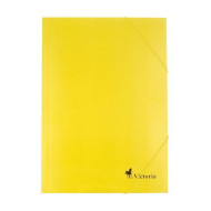 Gumis mappa, karton, A4, VICTORIA, sárga