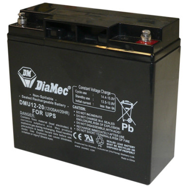 DIAMEC 12V 20Ah 12V, 20Ah, zselés, ólom akkumulátor, gondozásmentes, 181x167x76mm, 5.24kg.