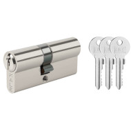 KALE zárcilinder 164 GNC00009 Fogazott kulcsos, 4 csapos, fúrásmentes, nikkel, 26/10/26mm, 3 kulcs.