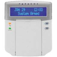 PARADOX Digiplex K641BL+ 32 karakteres, alfanumerikus LCD kezelő, kék háttér, Digiplex központokhoz, lekerekített.