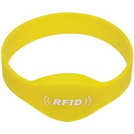 SOYAL AM Wristband No.2 13.56 MHz sárga Proximity szilikon karkötő,ovális óra, vízálló, F08, 13.56 MHz, 65mm, sárga.