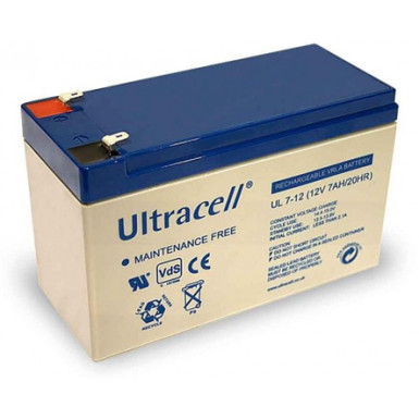 ULTRACELL 12V 7 Ah 12V, 7Ah, zselés, ólom akkumulátor, gondozásmentes, 151x99x65mm, 2.05kg.