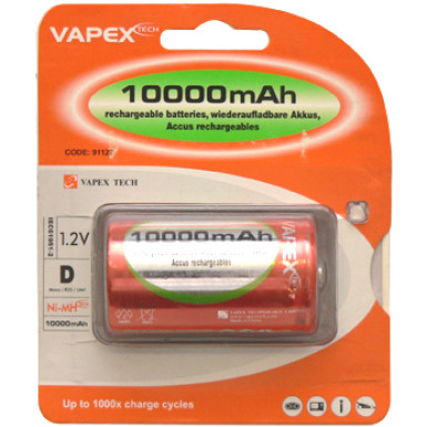 VAPEX 1VTE10000D D méretű, NiMH góliát akkumulátor, 1.2V, 10000mAh.