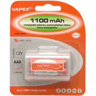VAPEX 2VTE1100AAA 2db AAA méretű, NiMH mini ceruza akkumulátor, 1.2V, 1100mAh, akkutartó.
