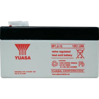 YUASA 12V 1,2Ah 12V, 1.2Ah, zsel&eacute;s, &oacute;lom akkumul&aacute;tor, gondoz&aacute;smentes, 97x48x54.5mm, 0.58kg.