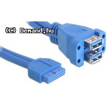 Kab USB3.0 pin fejes kábel anya - 2xUSB3.0-A 82942