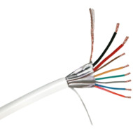 2x0.5 + 6x0.22 mm2 eres biztonságtechnikai kábel, cca sodrott erek, Al árnyékolás, 100m.