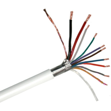 2x0.5 + 8x0.22 mm2 eres biztonságtechnikai kábel, cca sodrott erek, Al árnyékolás, 100m.