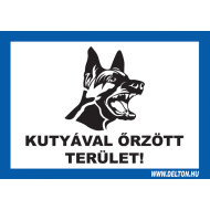 KUTYÁVAL ÖRZÖTT TERÜLET!, A5 üvegmatrica.