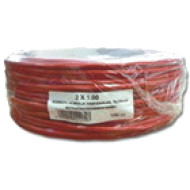 Tűzjelző kábel, 1x2x1 mm2, alufólia árnyékolás, piros PVC köpeny, 100m / tekercs