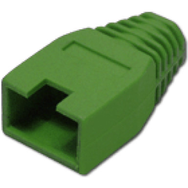 Törésgátló 8P8C UTP és FTP dugaszhoz, kivágott füles, zöld.