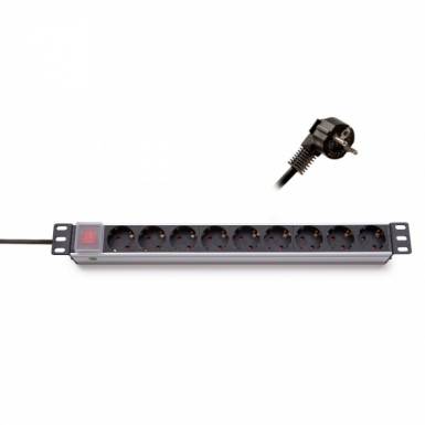 TRITON 19" elosztópanel 9x250V, kapcsolóval, 1U, 2,3m TRITON 19" elosztópanel 9x250V, kapcsolóval, 1U, 2,3m