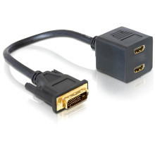 DeLock DVI 25 male to 2x HDMI female adapter