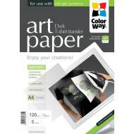 ColorWay Fotópapír ART series, pólóra vasalható fólia (sötét), 120 g , A4, 5 lap